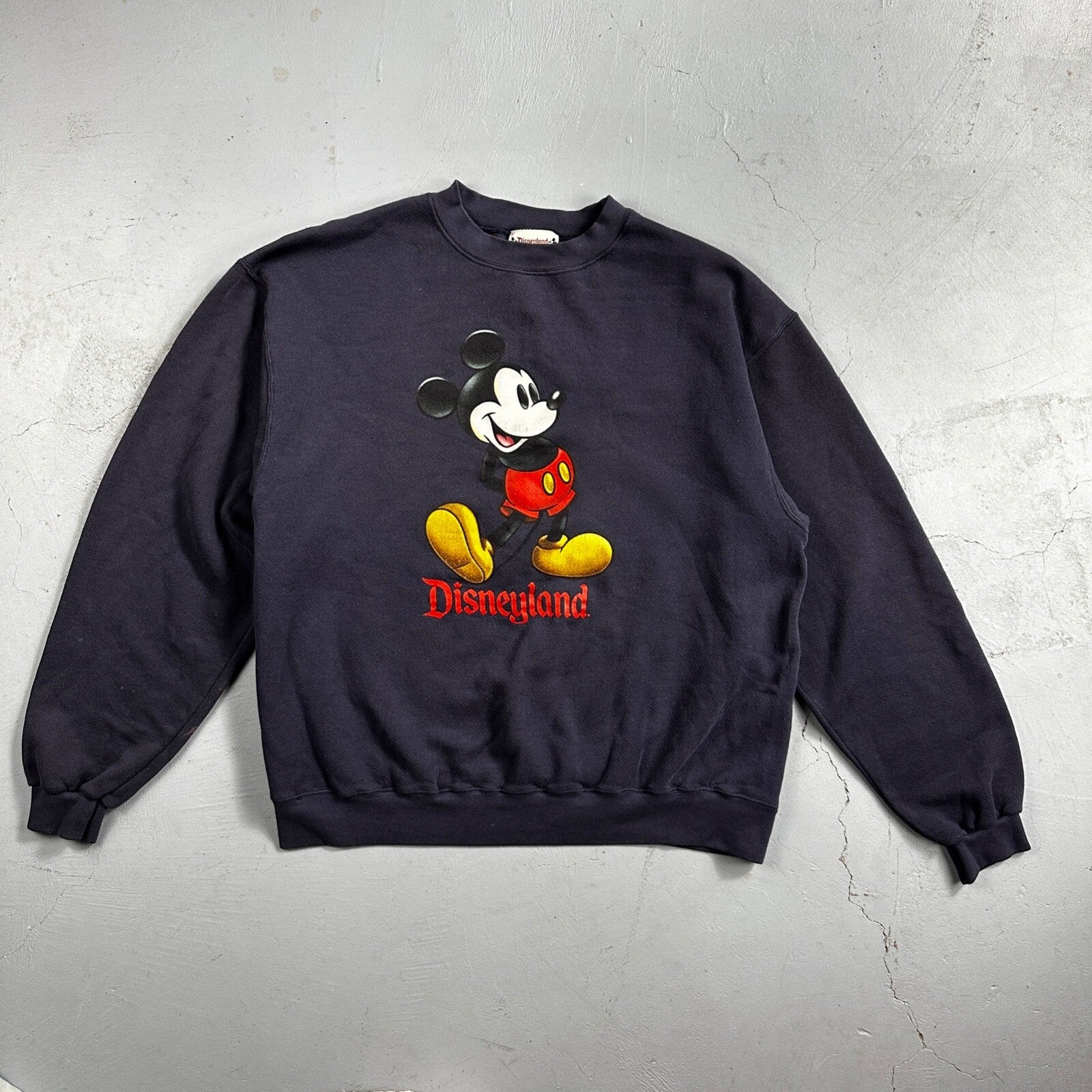 Disney Mickey Mouse VTG Sweatshirt Size XL Navy Crewneck Disneyland USA 90s