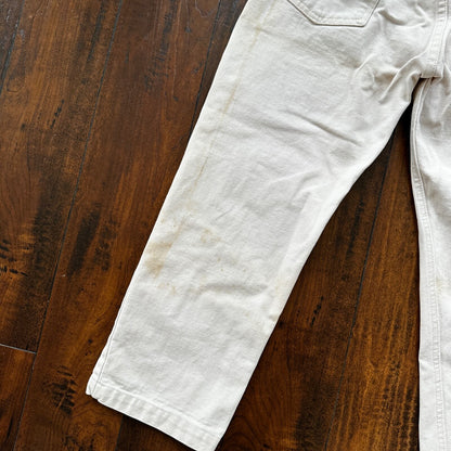 Vintage 80s Levis 501 USA 30x24 Tag Jeans 80s White Bleach Wash Act Worn Capri