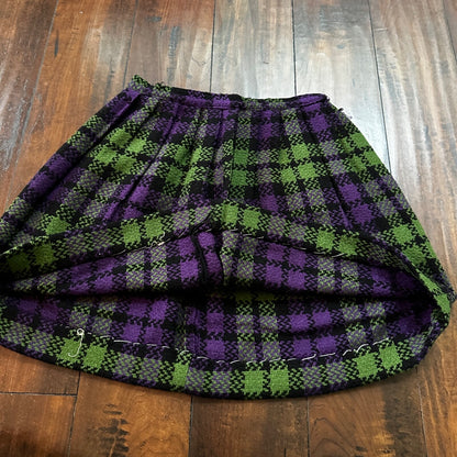 VTG USA Rockabilly Womens Dress Skirt 60s 70s Bottom Plaid Skate Grunge Pop