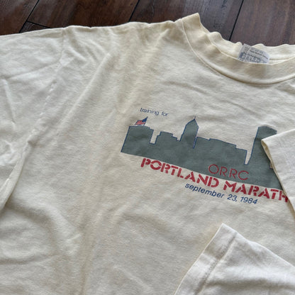 Portland Marathon Vintage T Shirt Used White 80s Running Road Runner 1986 Hanes