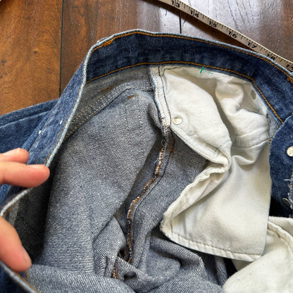 VTG 80s Levis 501 Button Fly 38x36 USA Tag Jeans Straight Wash Blue XX Act 34x32