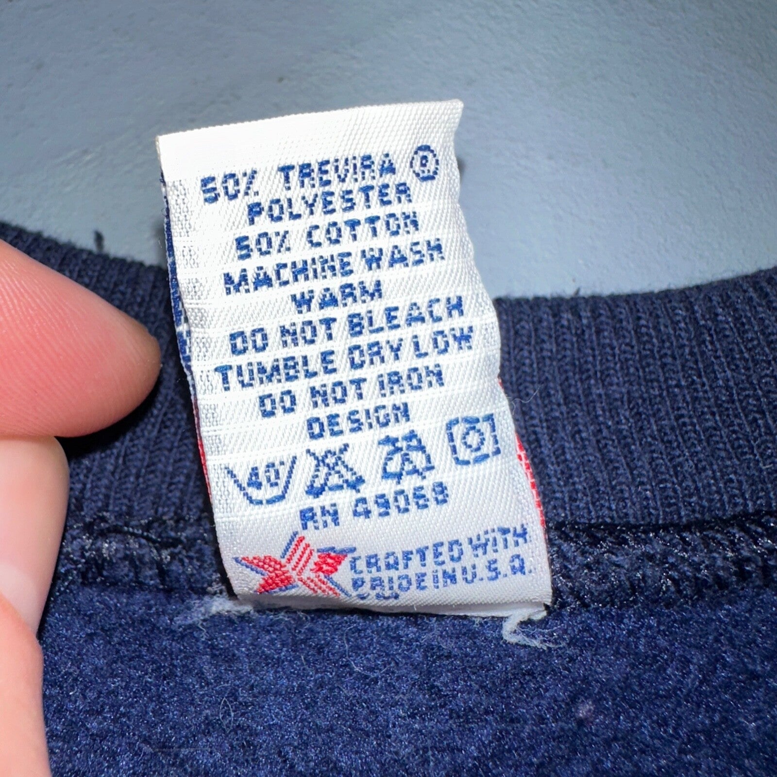 Coin Sofee Heavy Sweatshirt 90s VTG Crewneck USA Navy Basic Blue Team Member