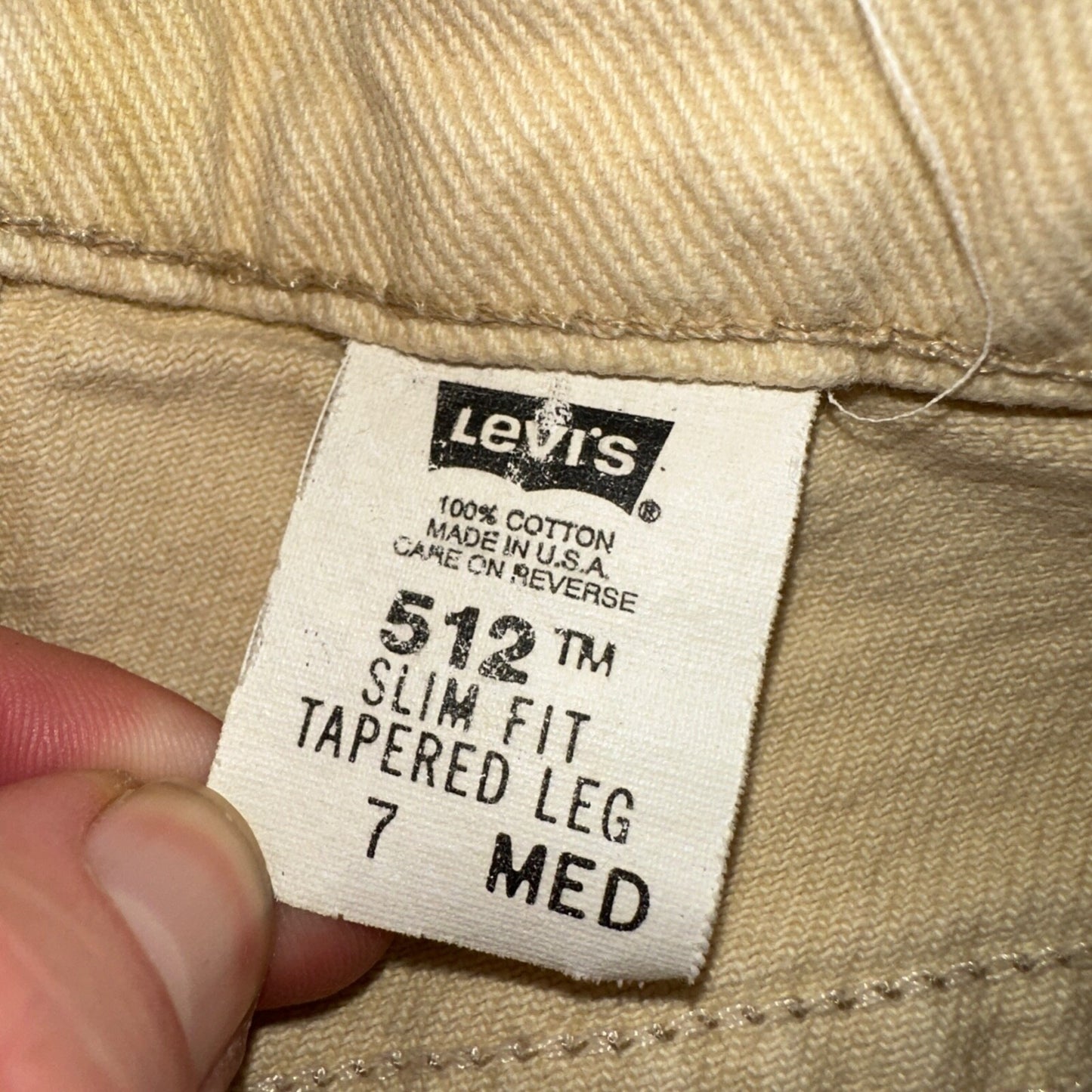 Levis 512 Vintage 90s USA Women Jeans Cream Slim Tapered Leg 7 M 501 Act 25x26