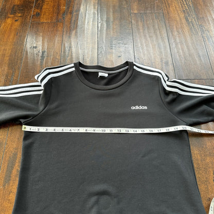 Adidas Women's Black Pullover Sweatshirt Size Medium Stiped Sleeves