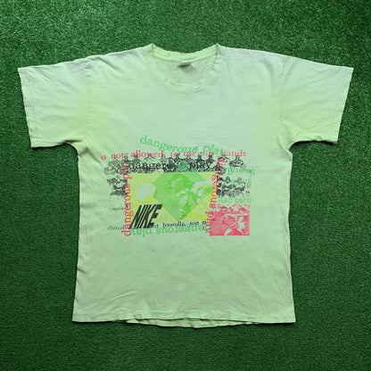 Vintage Nike T Shirt USA Rare Jordan Soccer 90s Running Green Sports Running