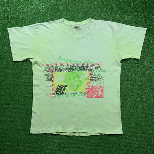 Vintage Nike T Shirt USA Rare Jordan Soccer 90s Running Green Sports Running
