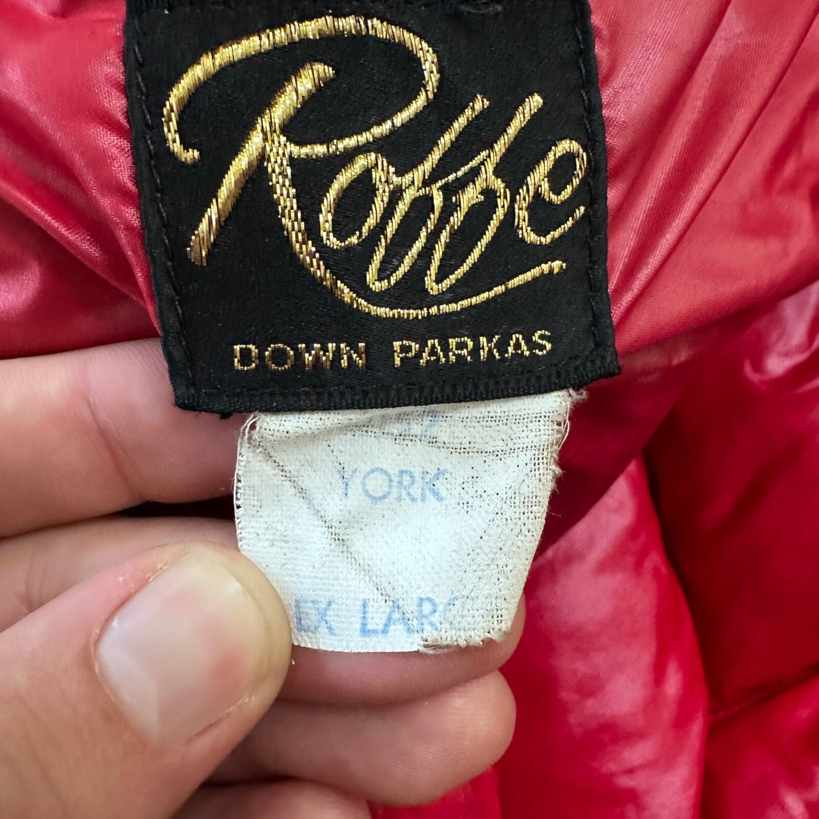 VTG 1960's Roffe Down Filled Ski Jacket Blue XL Mens Parka Red Warm