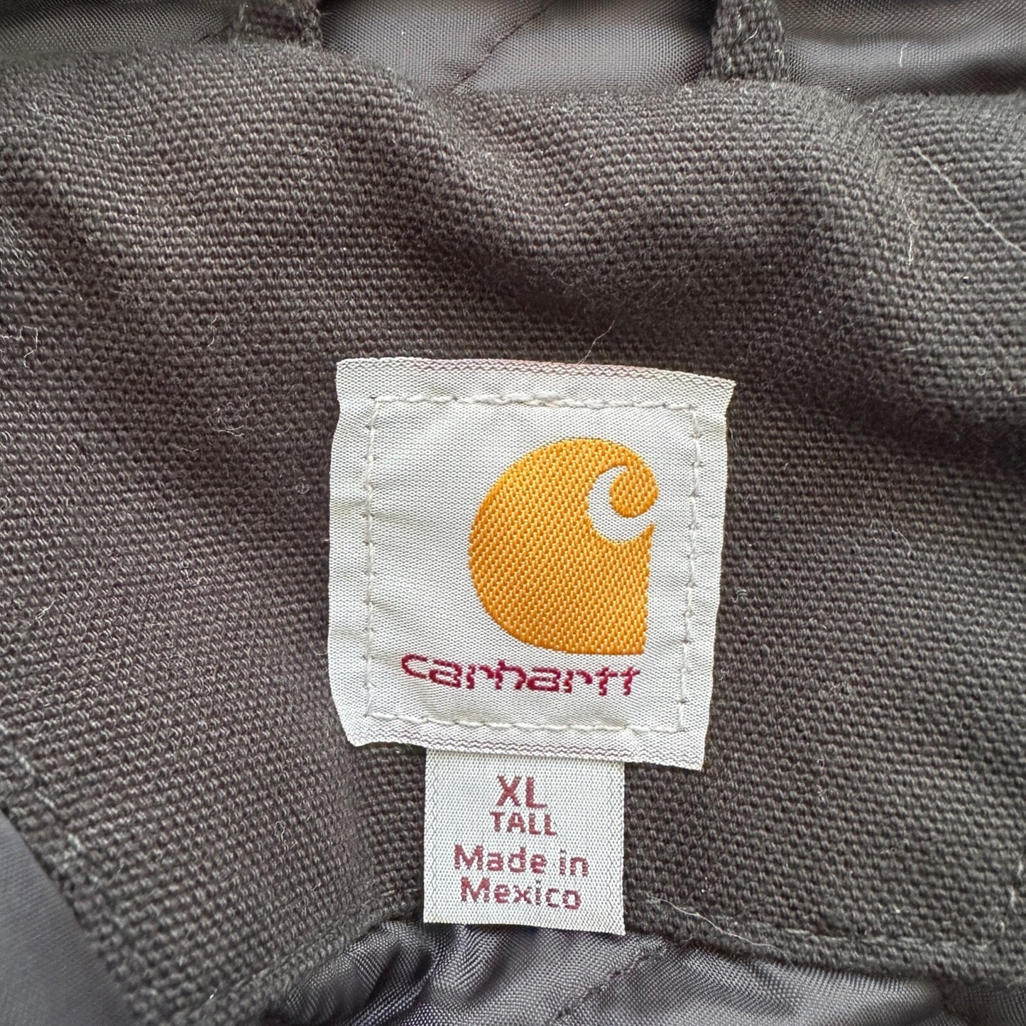 VTG Carhartt Active Jacket Adult XL Duck Canvas Black Workwear Hood 104050