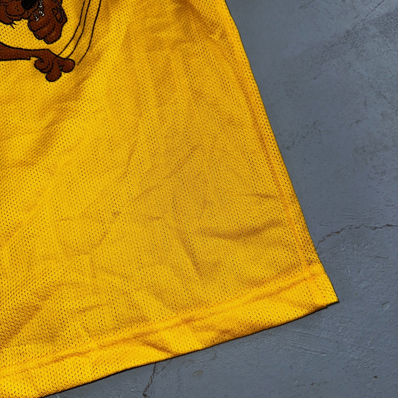 Vintage Scooby Doo Curveball Shirt Boys Size 12 Yellow Jersey Baseball 2000 Y2K