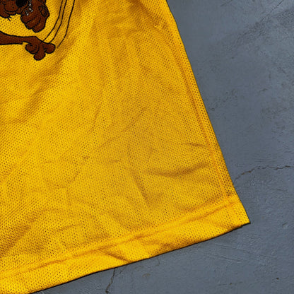 Vintage Scooby Doo Curveball Shirt Boys Size 12 Yellow Jersey Baseball 2000 Y2K