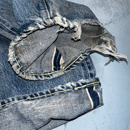 Levis 501 VTG 70s SS Redline Selvedge Jeans XX Thrashed Ripped Act 29x29