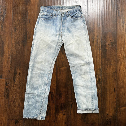 Levis Vintage 80s Redline Selvedge USA 501 XX Jeans Light Wash 32x36 Act 29x31
