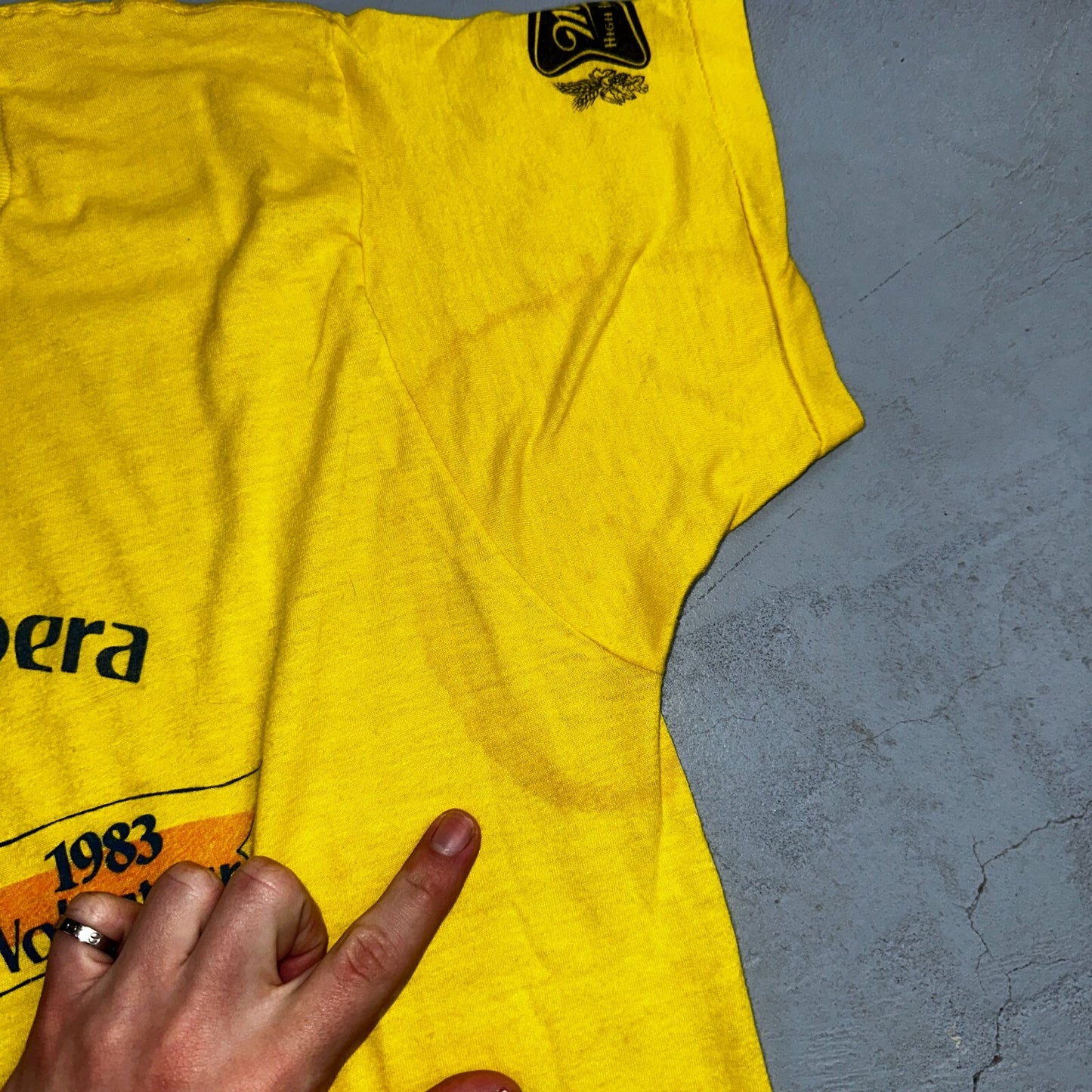 Portland Opera 80s VTG T Shirt Screen Stars XL Yellow Pub Crawl 1983 Miller PDX