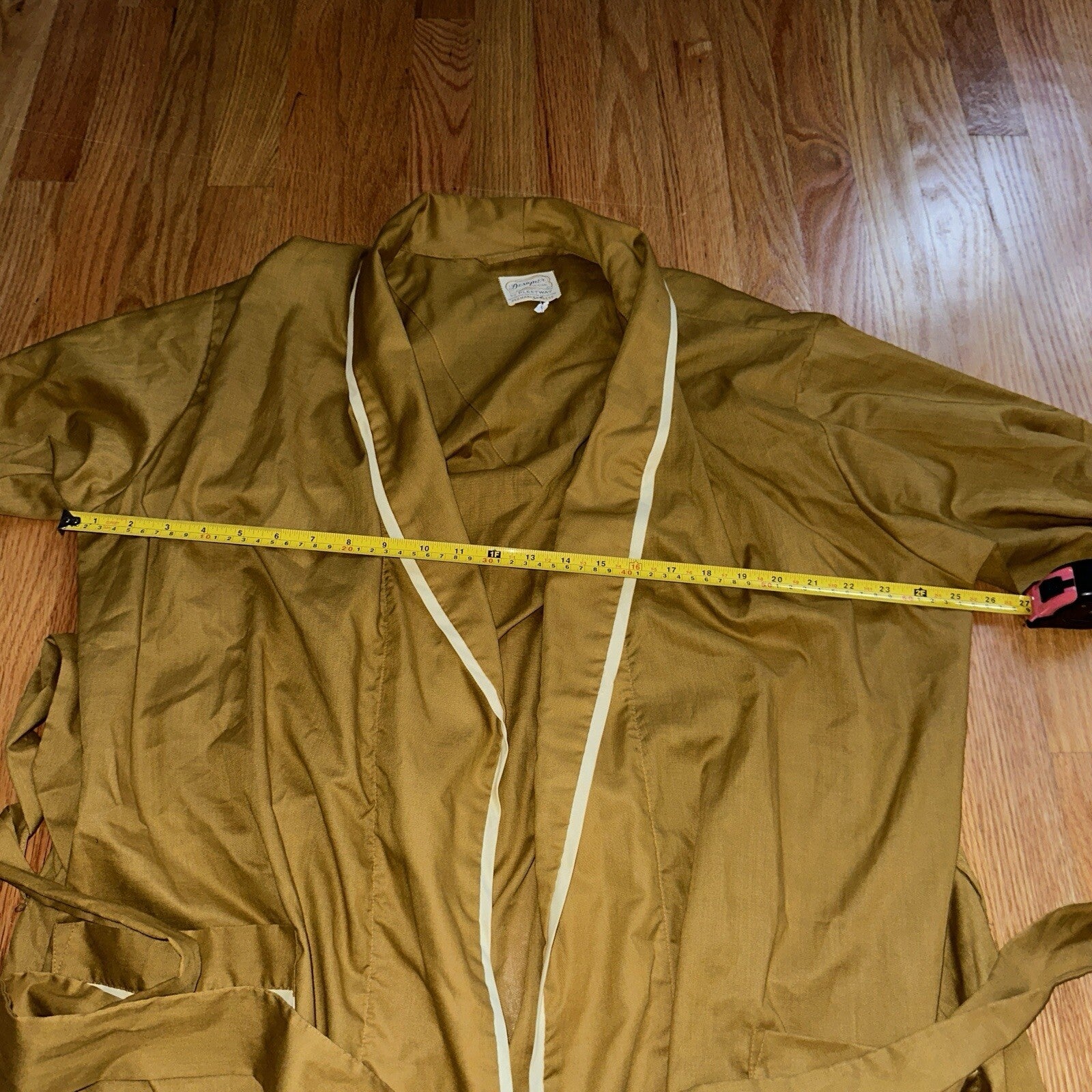 Vintage Pleetway 60s Lounge Robe Smoking Jacket Brown Yellow Toga XL Rockabilly