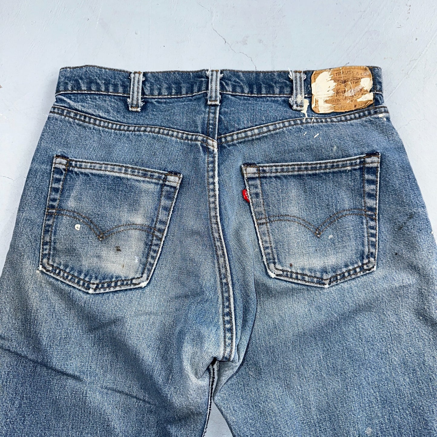 Levis 501 Vintage 80s USA XX Straight Leg Jeans Blue 20502 Paint 34x32 Act 32x30