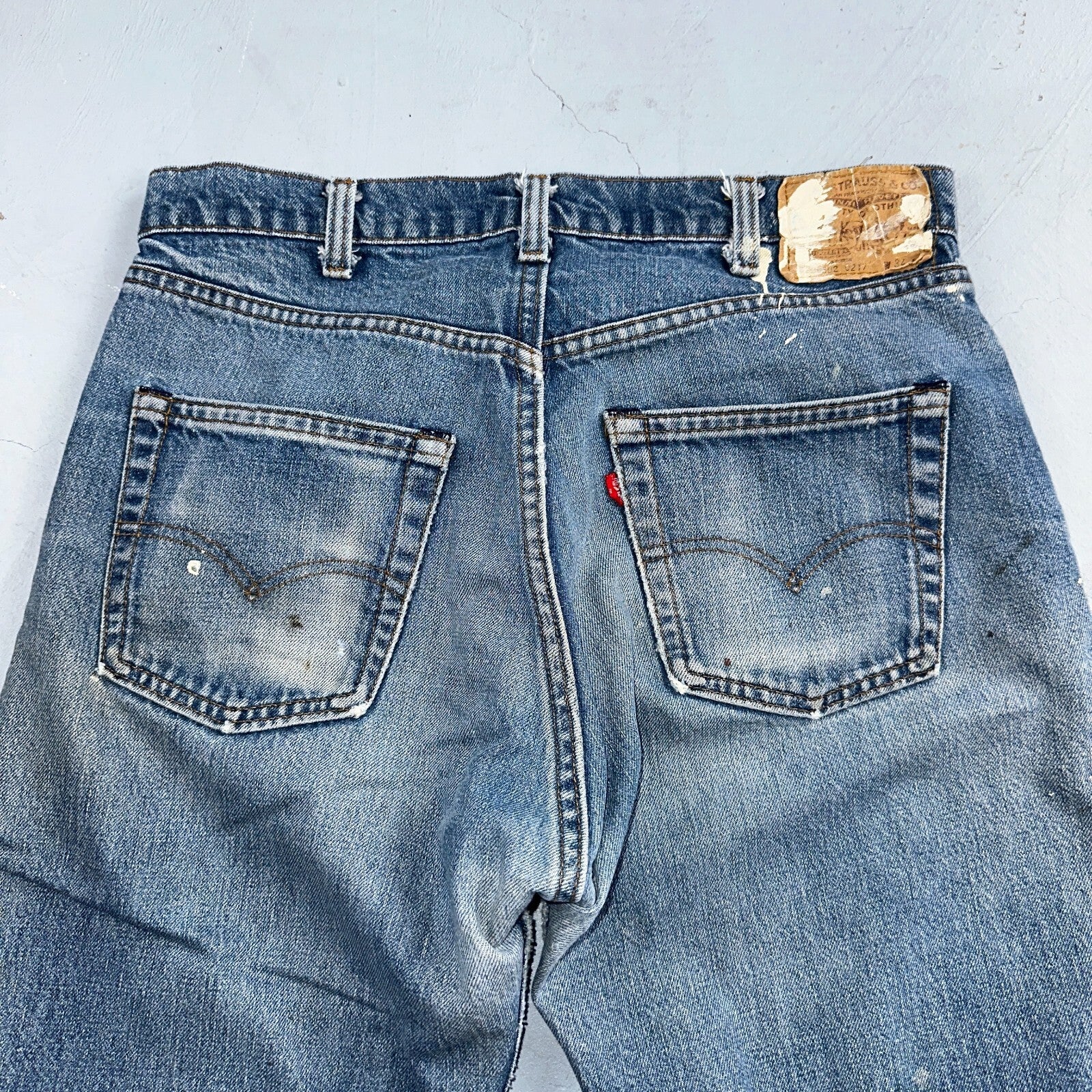 Levis 501 Vintage 80s USA XX Straight Leg Jeans Blue 20502 Paint 34x32 Act 32x30
