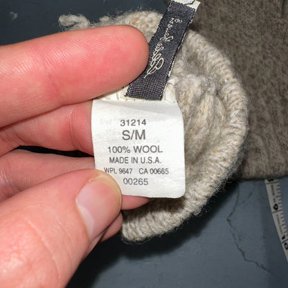 Eddie Bauer Wool Gloves Small Med Charcoal Black Gray Winter VTG Made In USA