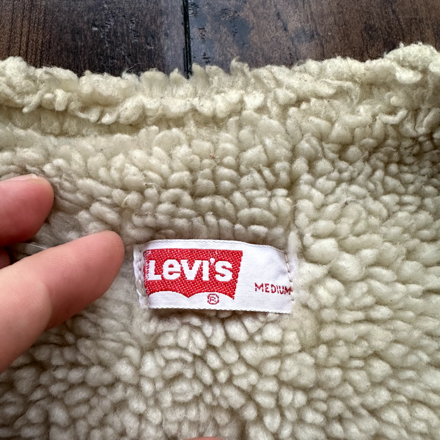 Vintage Levis Denim Sherpa Lined Vest Blue Jean Jacket 70s Orange Tab Medium