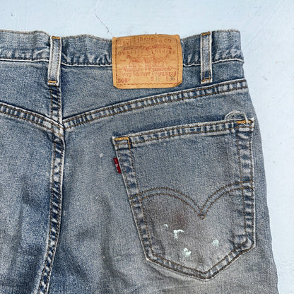 Levis 505 Vintage 90s USA XX Jeans Blue 501 Thrashed Med Wash 36x36 Act 36x30