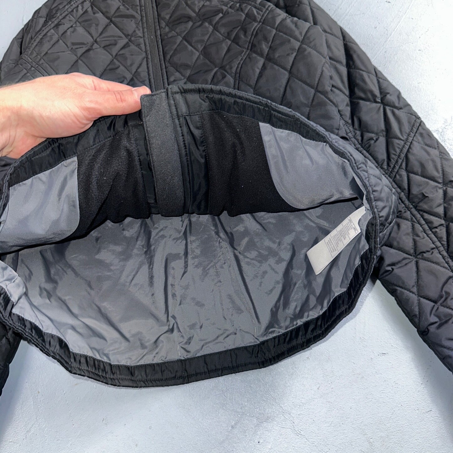 Nike Jacket VTG Womens M Black Quilted Full Zip Mock Neck Pockets Y2K 2000s