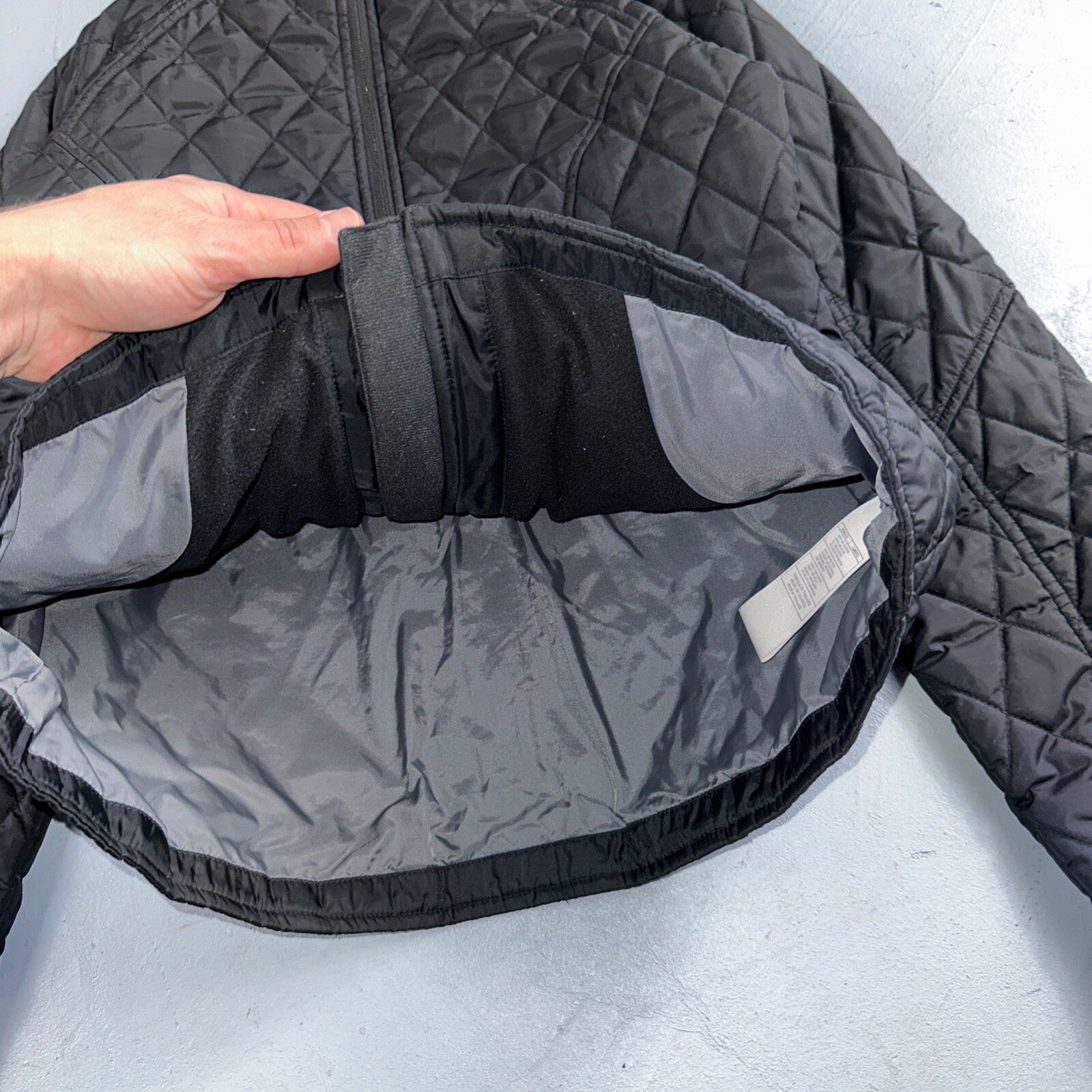 Nike Jacket VTG Womens M Black Quilted Full Zip Mock Neck Pockets Y2K 2000s