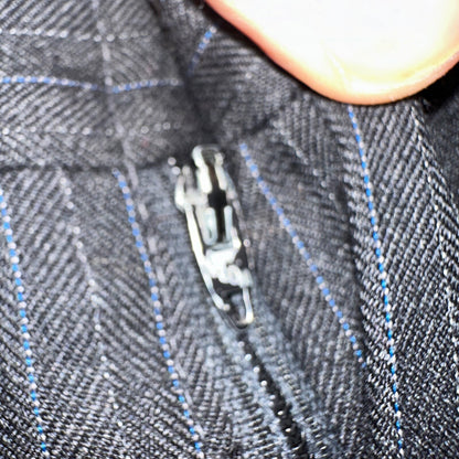 VTG Botany 500 Couture 42 USA MADE 2Pc Black/Gray Pinstriped Wool Suit