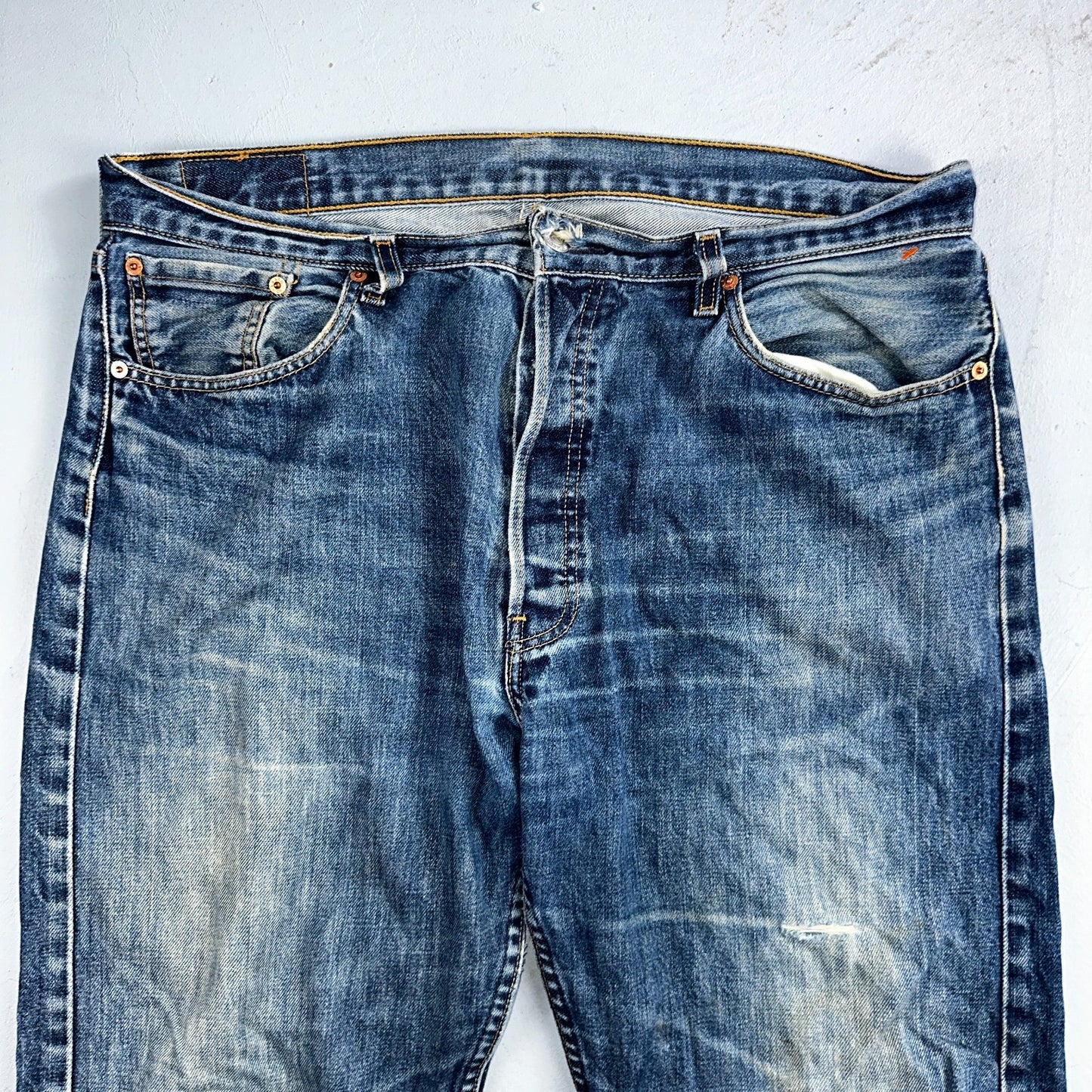Levis 501 Vintage Y2K 90s XX Straight Leg Jeans Blue Med Wash 38x34 Act 37x31
