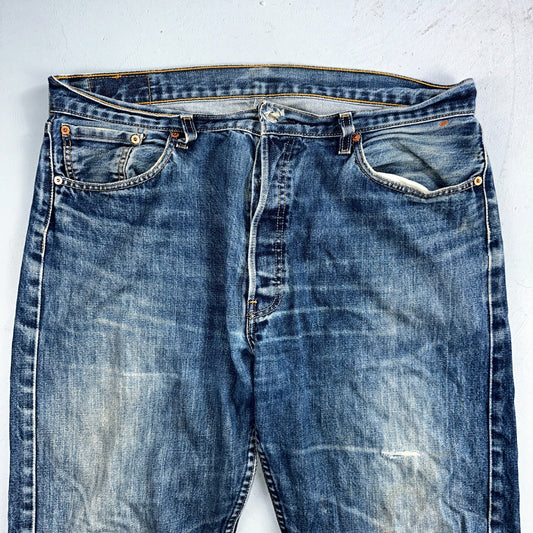 Levis 501 Vintage Y2K 90s XX Straight Leg Jeans Blue Med Wash 38x34 Act 37x31