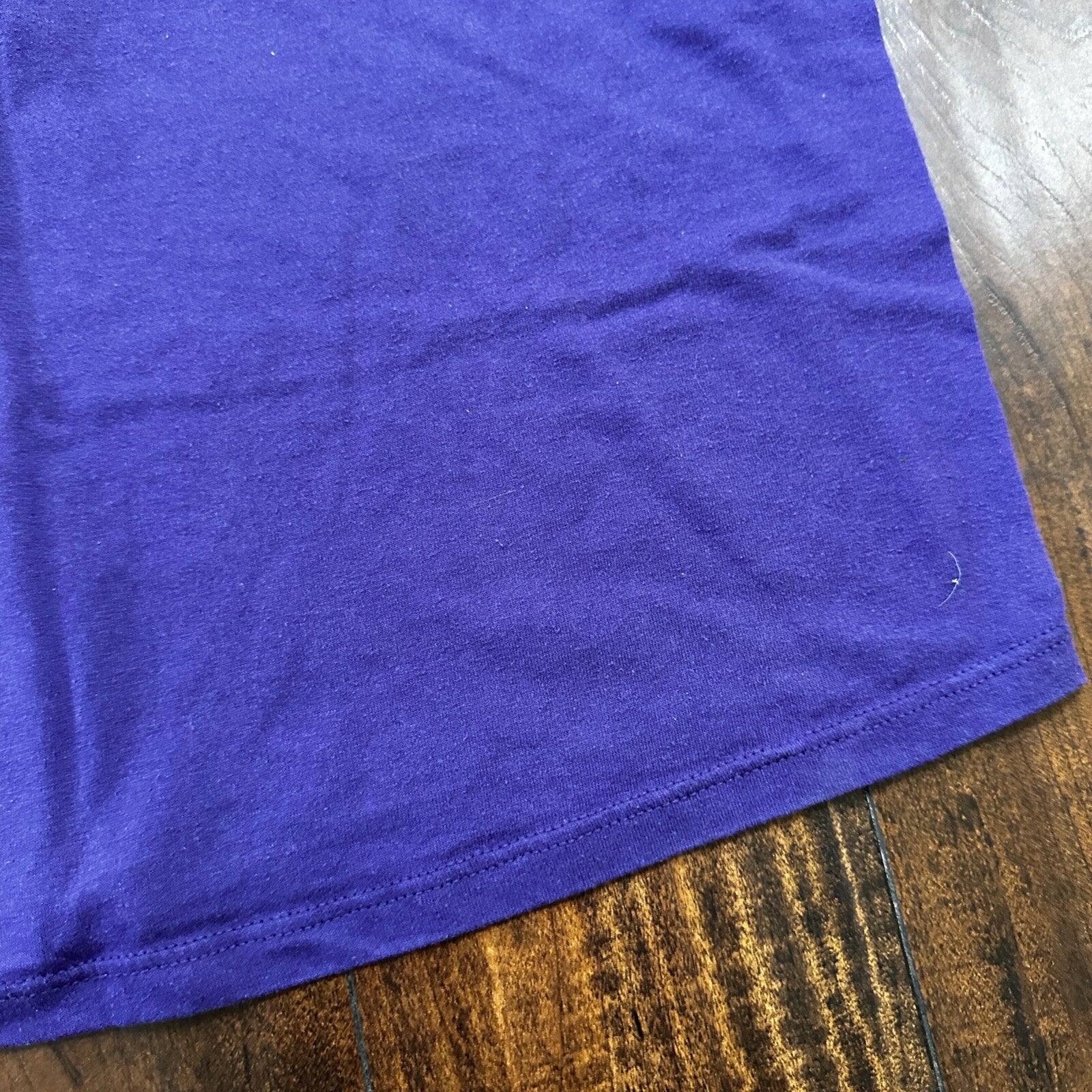 Russell Athletic USA Blank Purple VTG T Shirt 90s Single Stitch Sleeves Basic