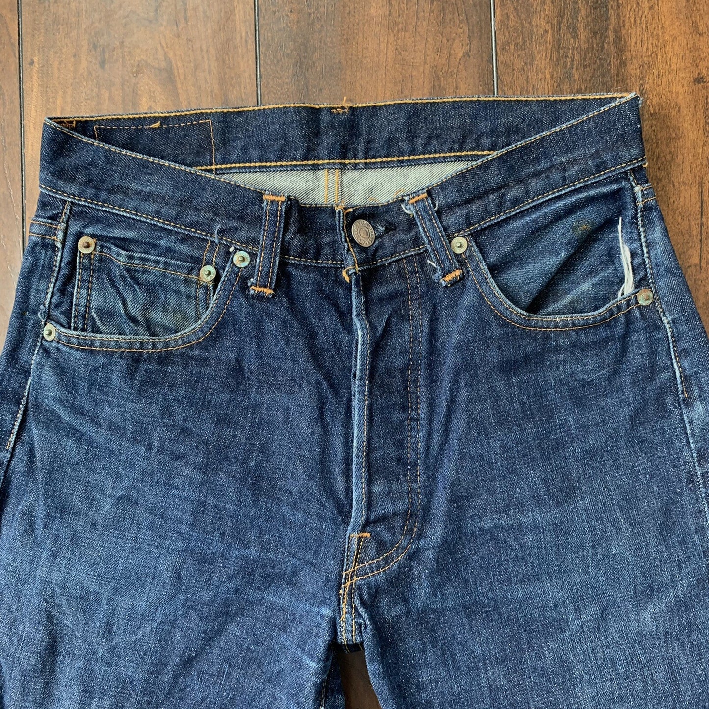 Levis 501 XX Big E Vintage 60s Redline Selvedge Denim Jeans DARK 29x34 Ac 27x30