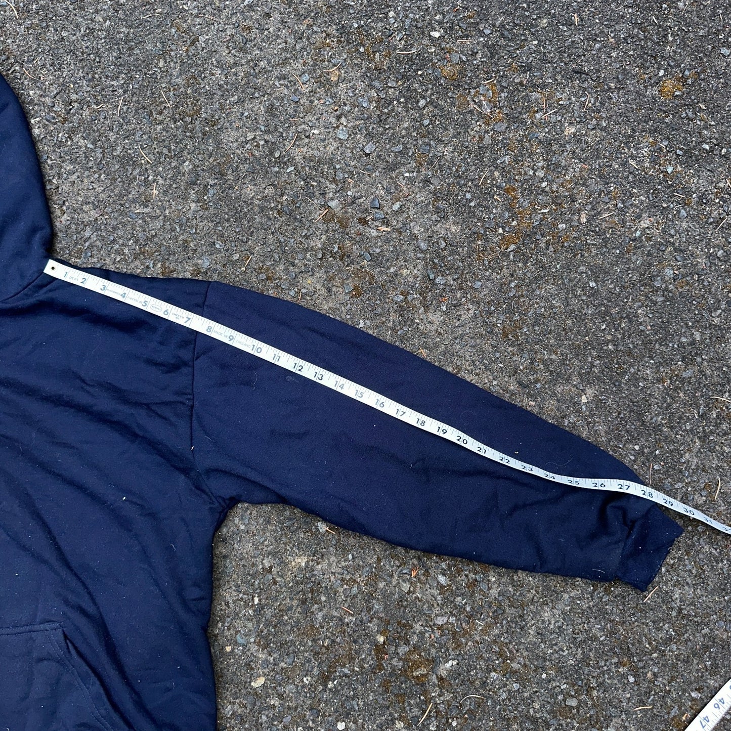 Vintage Thermal Waffle Lined Hoodie Sweatshirt Mens XL Navy Blue Nucleus Punk