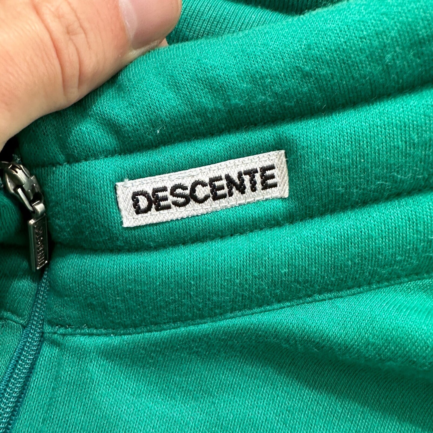 VTG Descente Mens Medium Green Long Sleeve Pullover Quarter Zip 80s 90s Japan