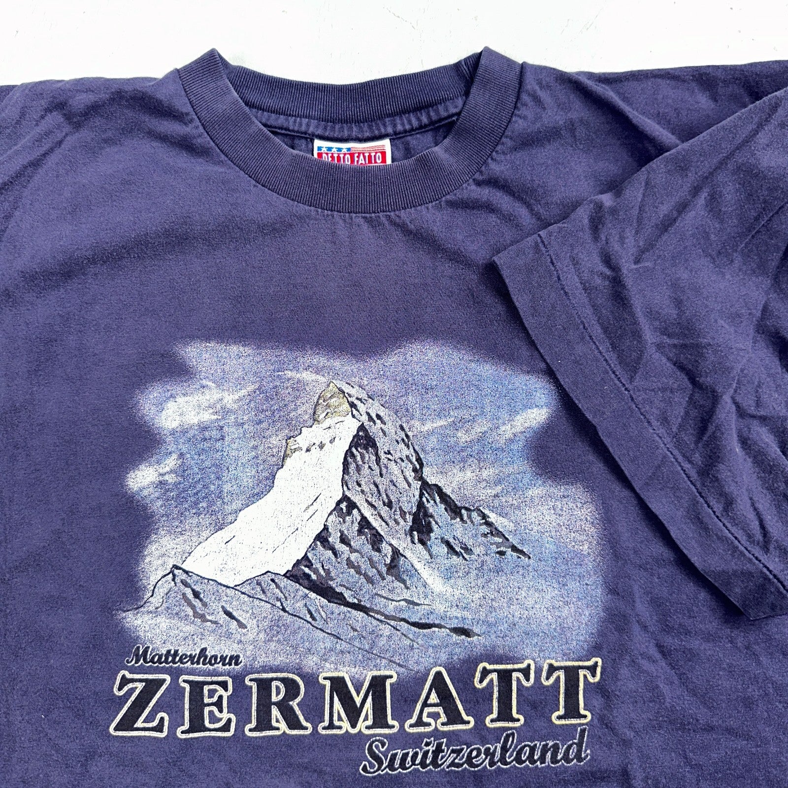 Zermatt Switzerland 90s VTG T Shirt Single Stitch Travel Europe Mountain XL Navy