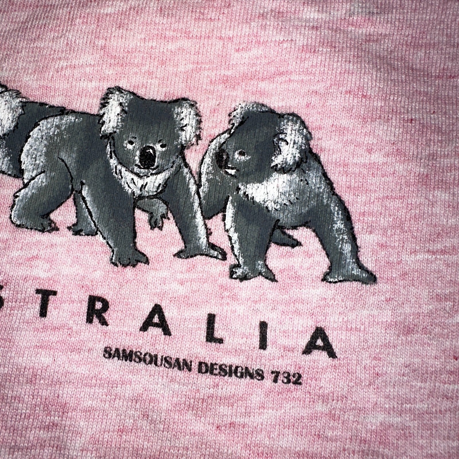 Koalas Australia VTG T Shirt Pink Single Stitch Cute Animals Travel Fun Graphic