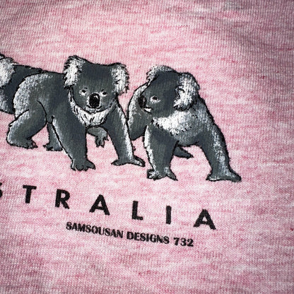 Koalas Australia VTG T Shirt Pink Single Stitch Cute Animals Travel Fun Graphic