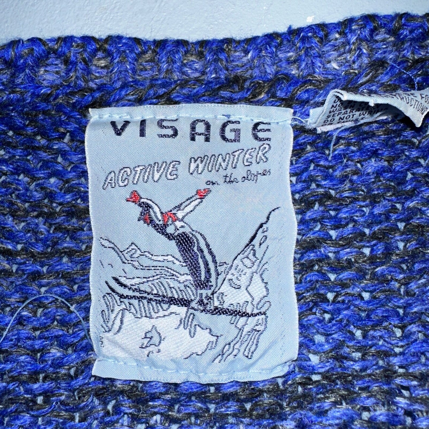 Visage Winter Womans Cardigan Knit Sweater Cozy 80s Active Winter Ramie Purple