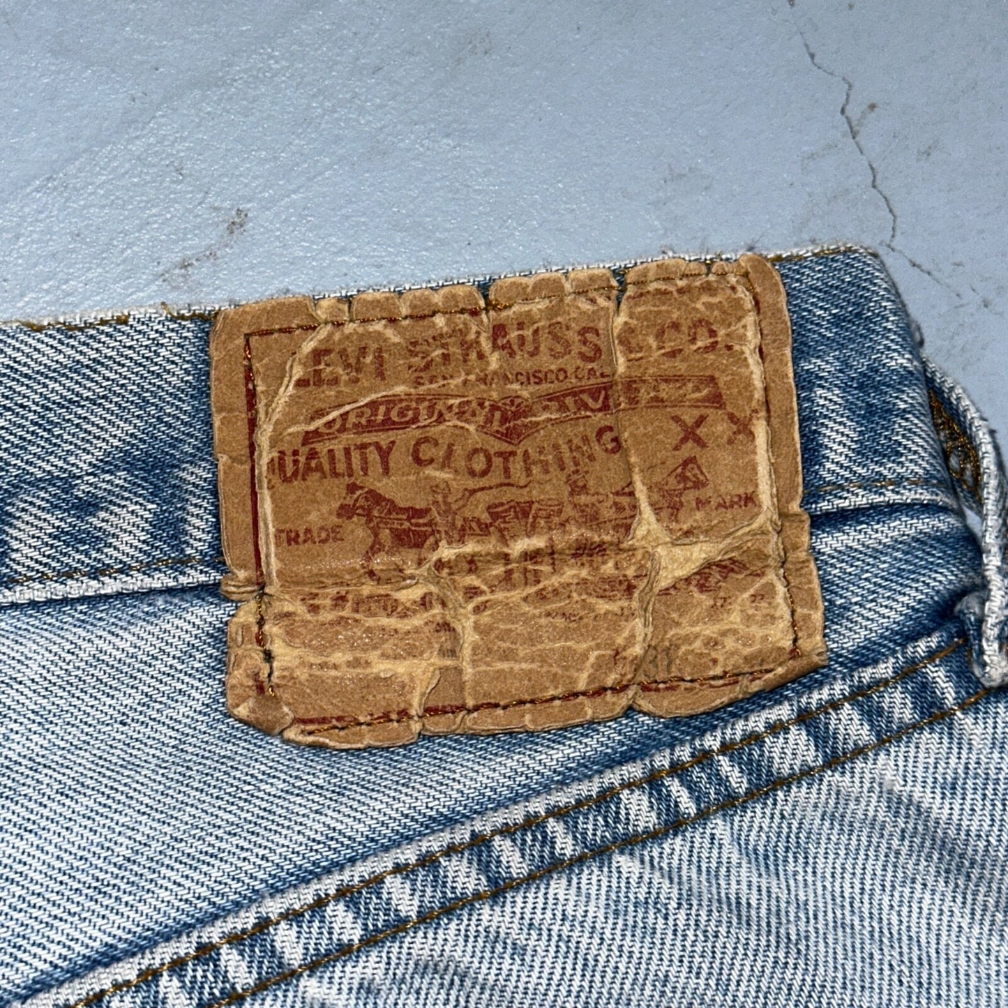 Levis 501 Vintage 80s Redline Selvedge USA XX Jeans Light Wash 38x32 Act 34x27