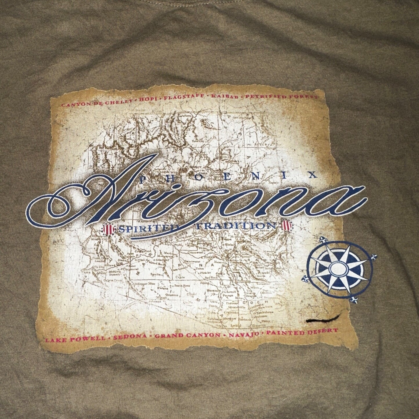 Arizona USA West Coast Vintage T Shirt Gildan Y2K Compass Travel Phoenix 2XL