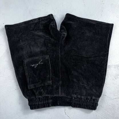 YoungLA Soft Corduroy Black Drawstring Shorts Men's Small Inseam 6" Athletic