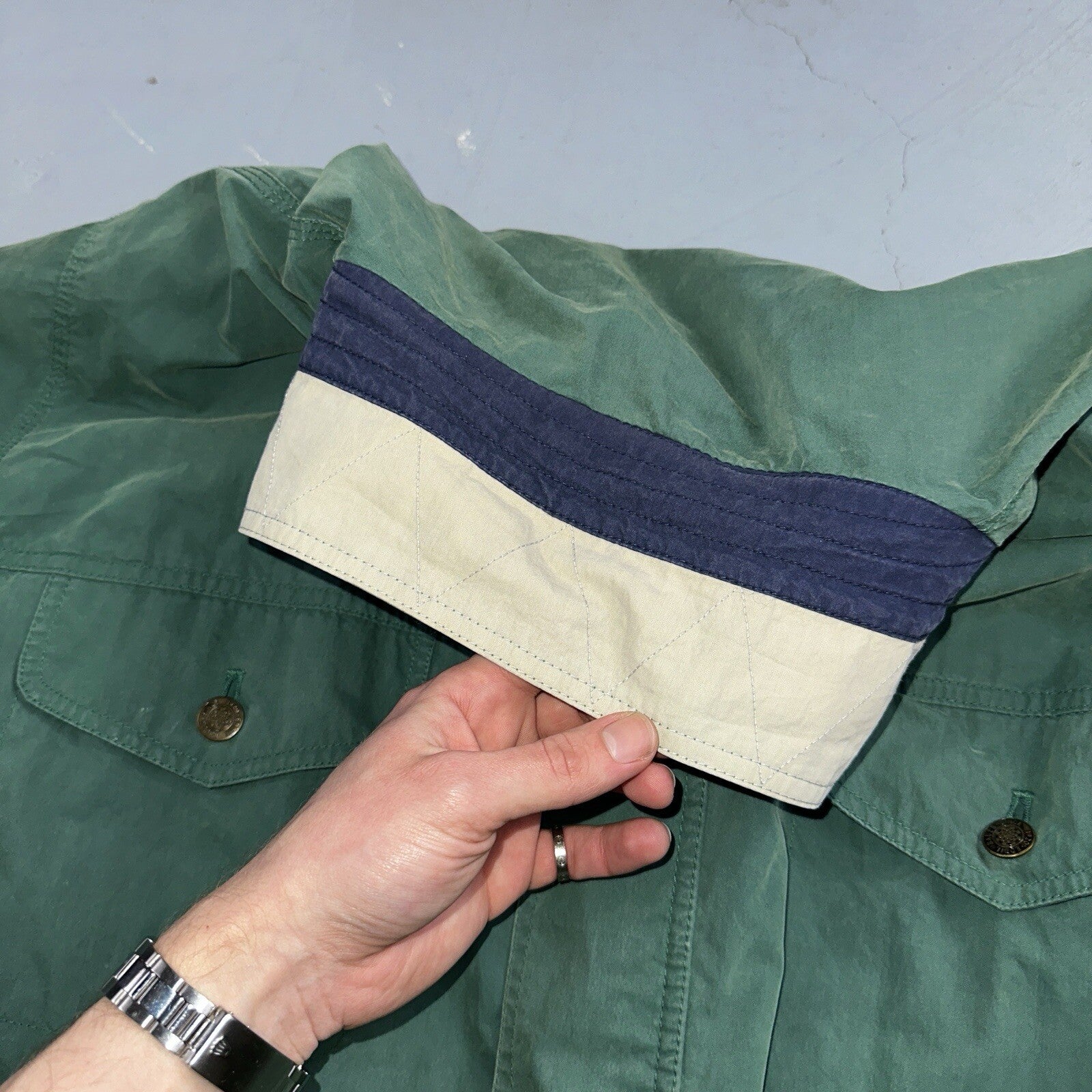 Eddie Bauer VTG Jacket L Full Zip Garden Chore Faded 1980s 80s Rare Coat Hiking