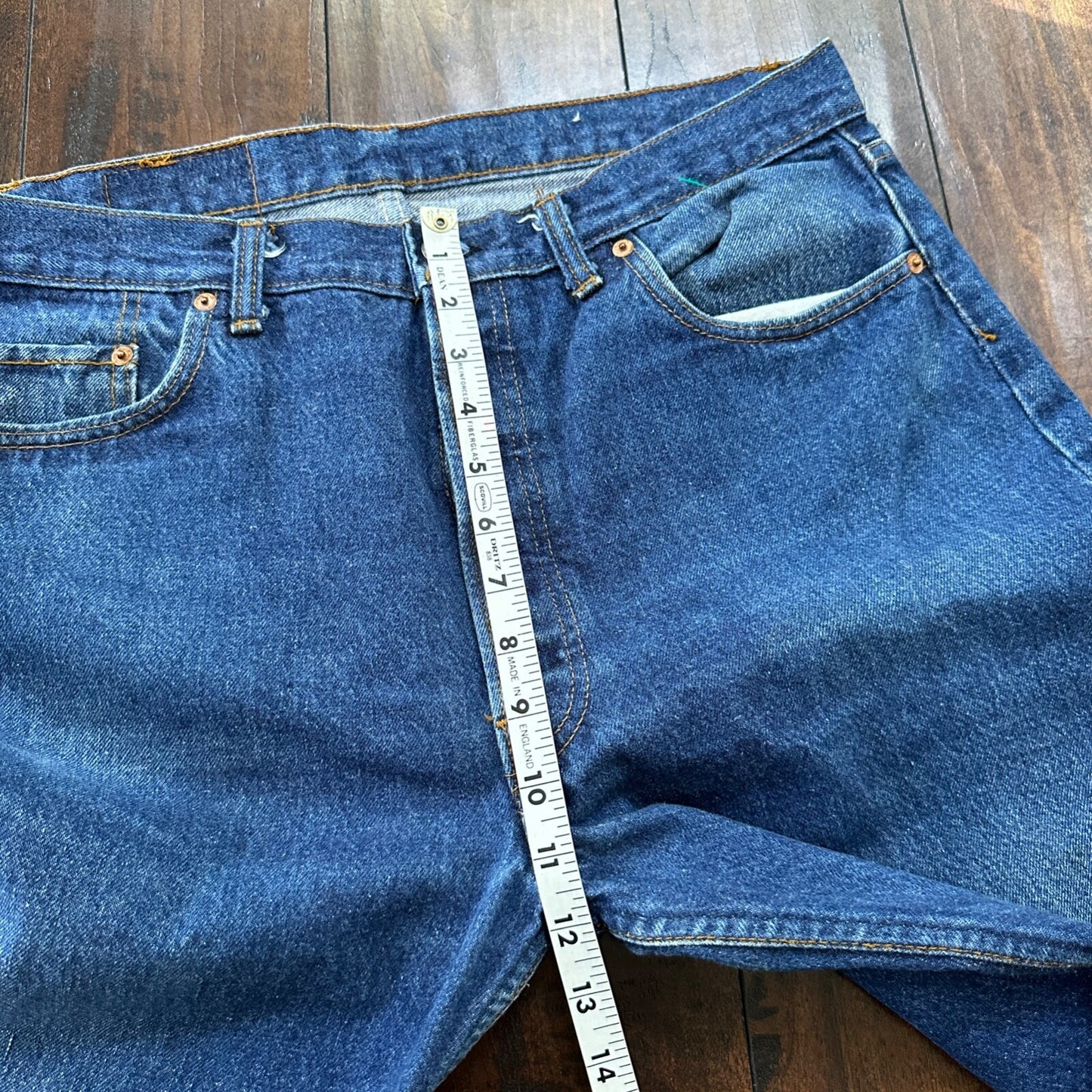 VTG 80s Levis 501 Button Fly 38x36 USA Tag Jeans Straight Wash Blue XX Act 34x32