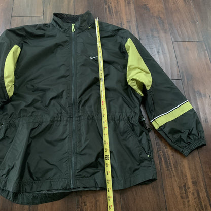 Vintage Nike Womens S 90s Windbreaker Forest Green Zip Pullover Cinch Jacket