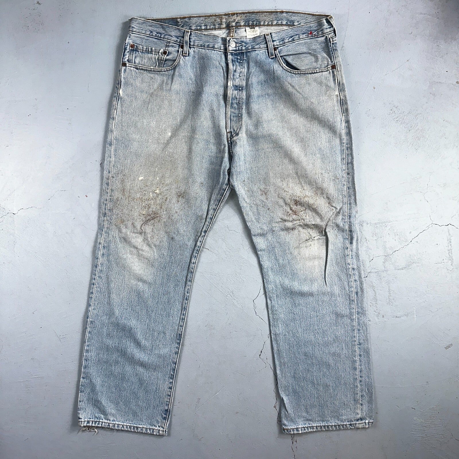 Levis 501 Vintage Y2K XX Straight Leg Jeans 90s Blue Light Wash 40x30 Act 40x29