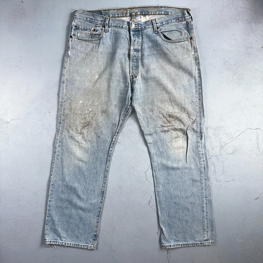 Levis 501 Vintage Y2K XX Straight Leg Jeans 90s Blue Light Wash 40x30 Act 40x29