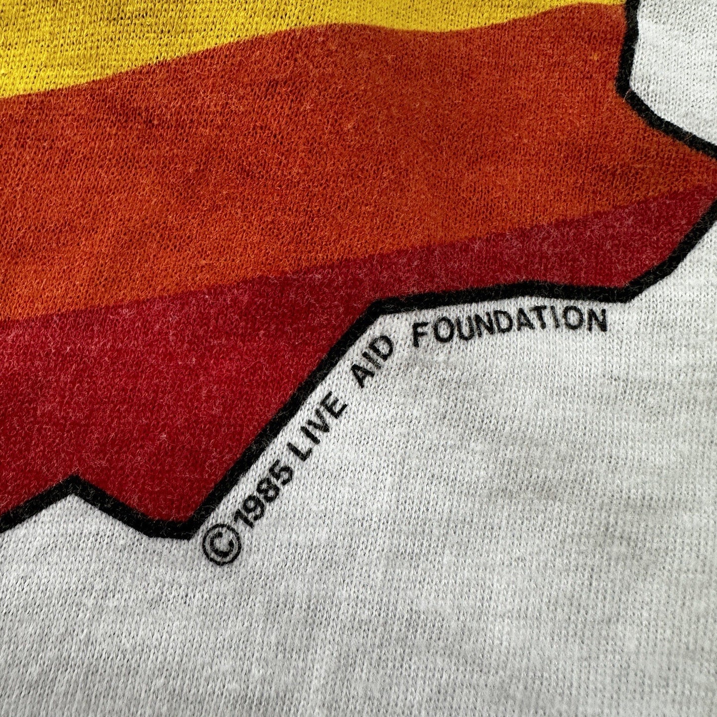 Vintage 1985 Live Aid T Shirt White Queen Freddie Mercury Saves Lives 80s