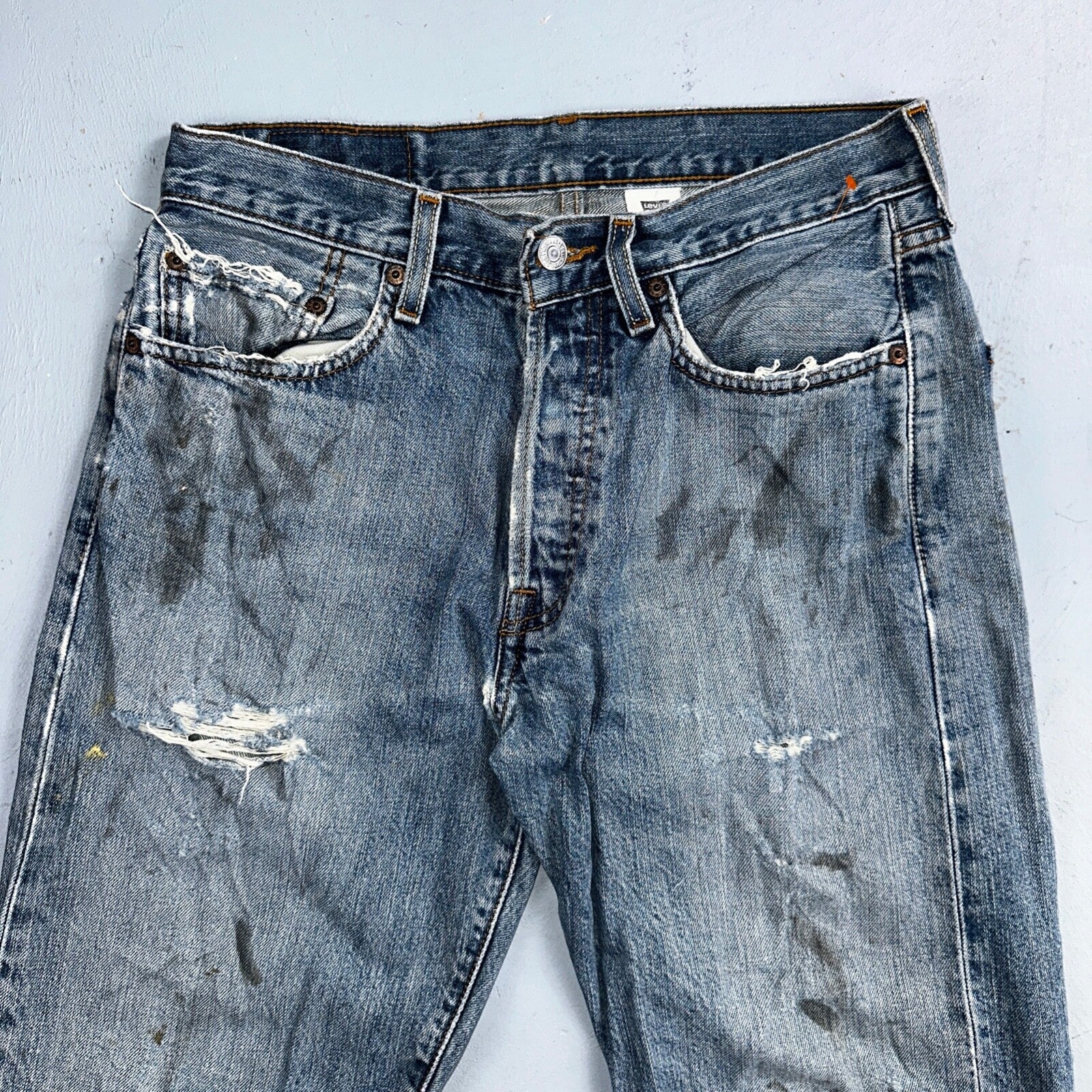 Levis 501 Vintage Y2K Mexico Straight Leg Jeans 31x32 90s Med Wash Act 30x30