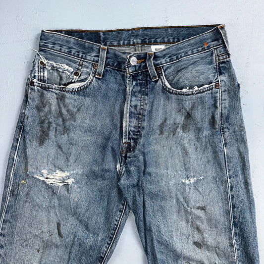 Levis 501 Vintage Y2K Mexico Straight Leg Jeans 31x32 90s Med Wash Act 30x30