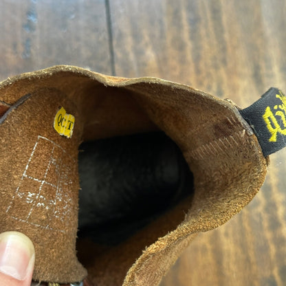 Dr. Martens Pascal Croc Brown Leather Lace-up Boots Women’s Size 6 HEAVY USED