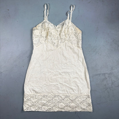 VTG 1960s Aristocraft Lingerie Slip Dress Sleepwear Full Sweep Nightgown Lace