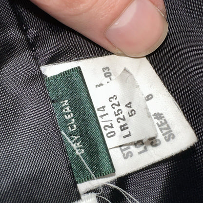 Lauren Ralph Lauren Womens Black Herringbone Wool Blended Overcoat 6 Lined